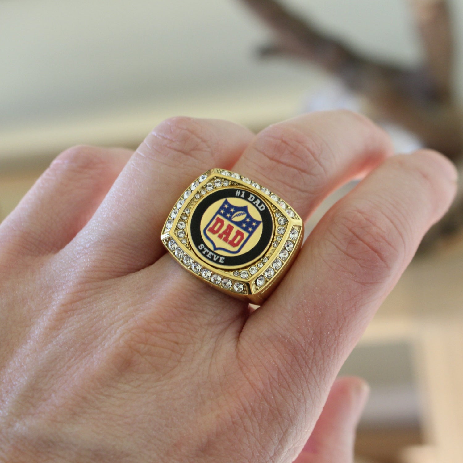 Custom Dad Football Logo Ring