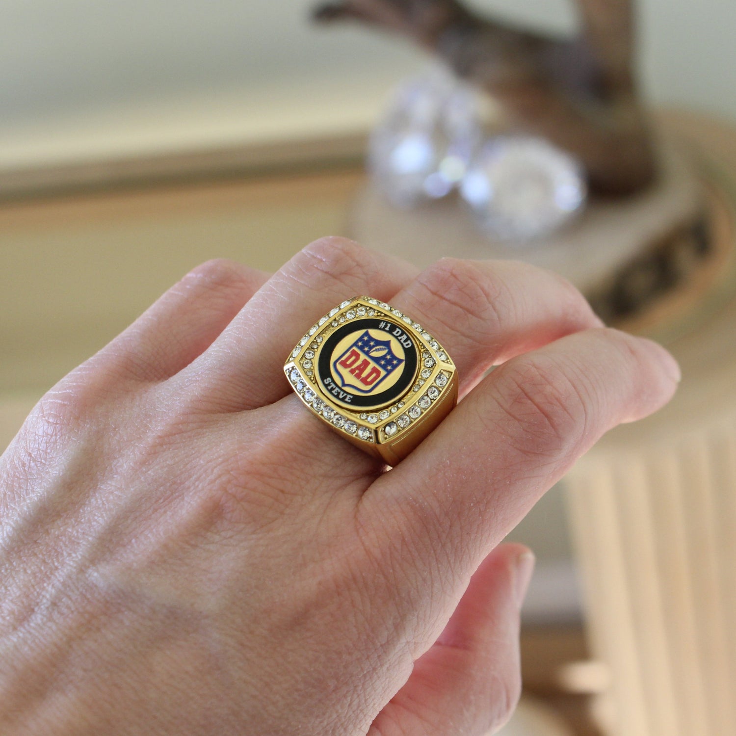 Custom Dad Football Logo Ring