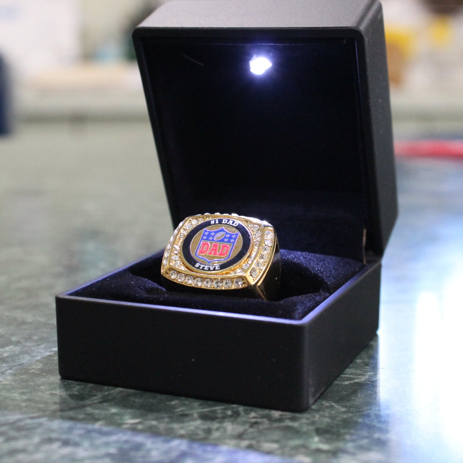 Custom Dad Football Logo Ring