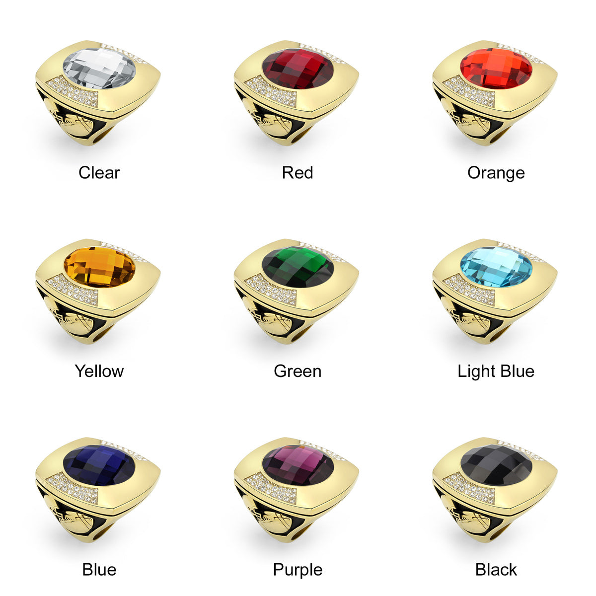 Personalized XL Football Championship Ring - MVP Ring, Coach's Ring, Hall of Fame