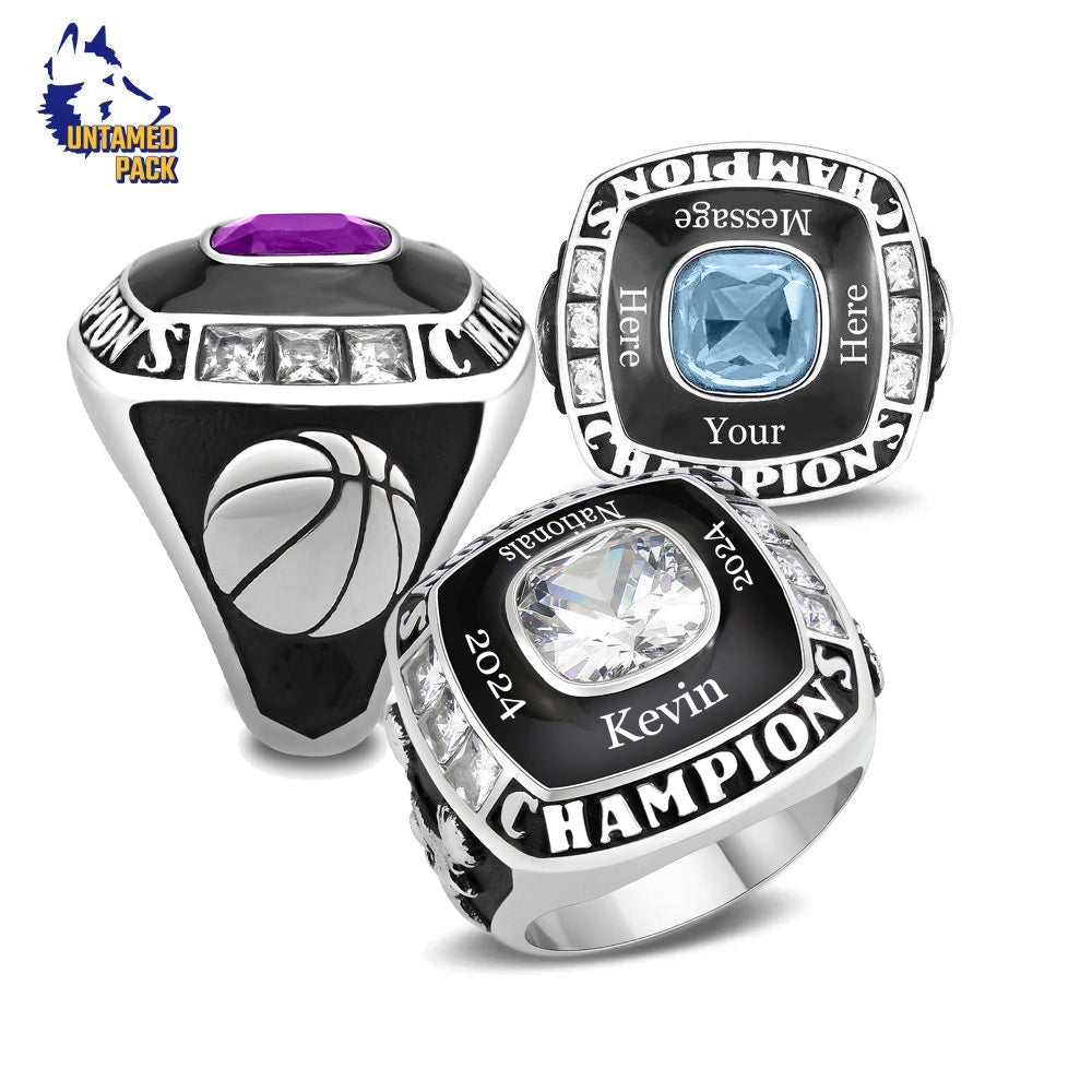 Personalized Basketball Championship Ring Untamed Pack