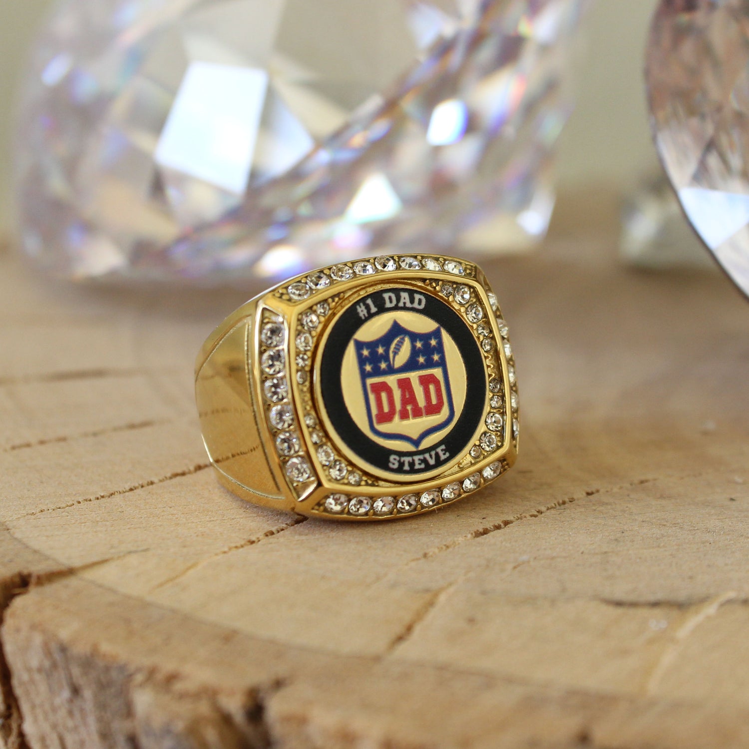 Custom Dad Football Logo Ring