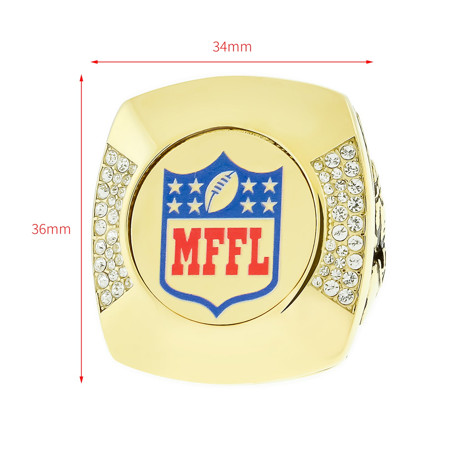 XL Custom Fantasy Football FFL Logo Ring