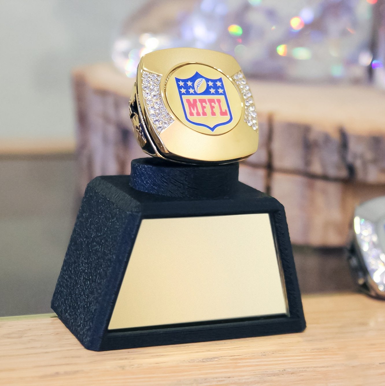 XL Custom Fantasy Football FFL Logo Ring