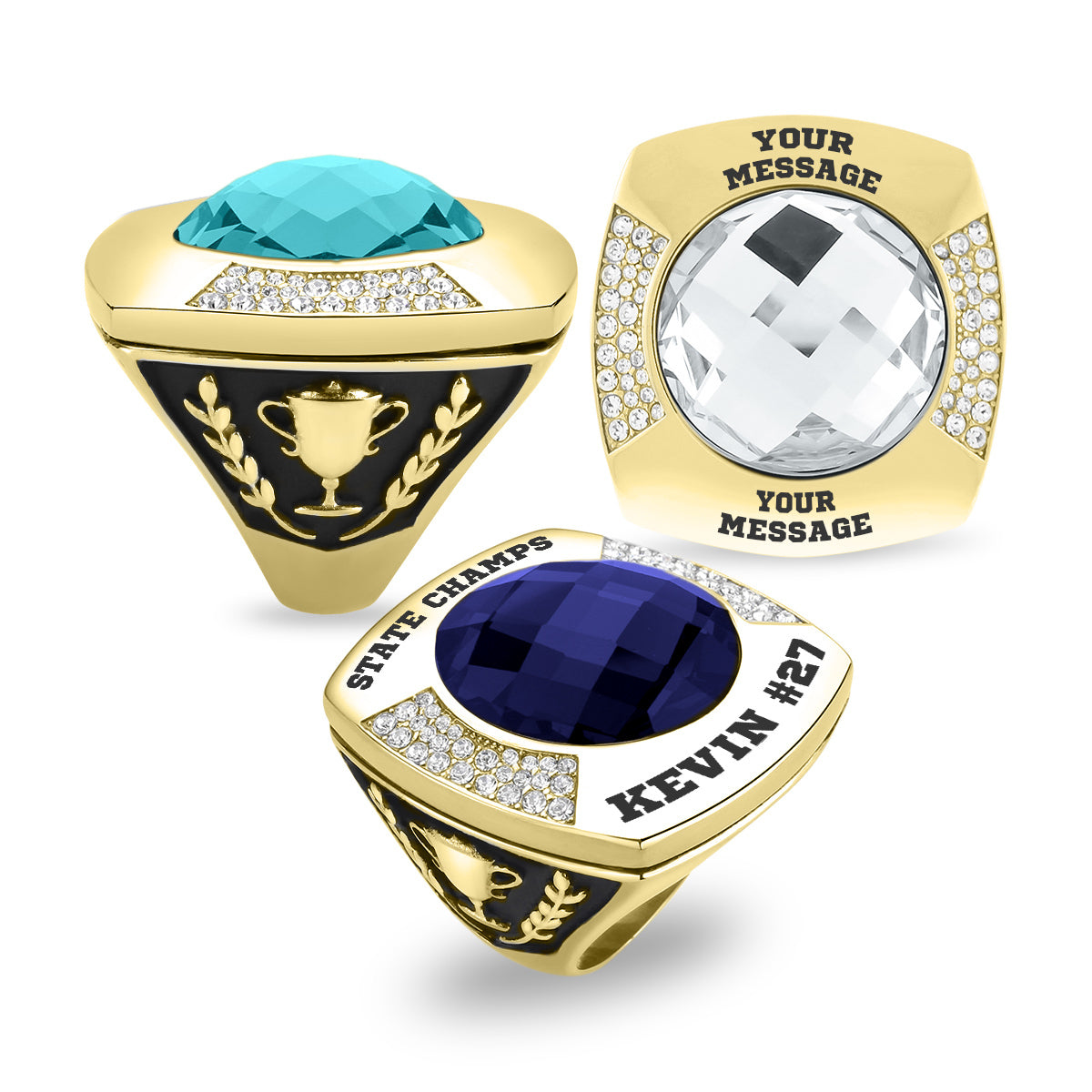 Personalized XL Trophy Championship Ring - MVP Ring, Coach's Ring, Hall of Fame