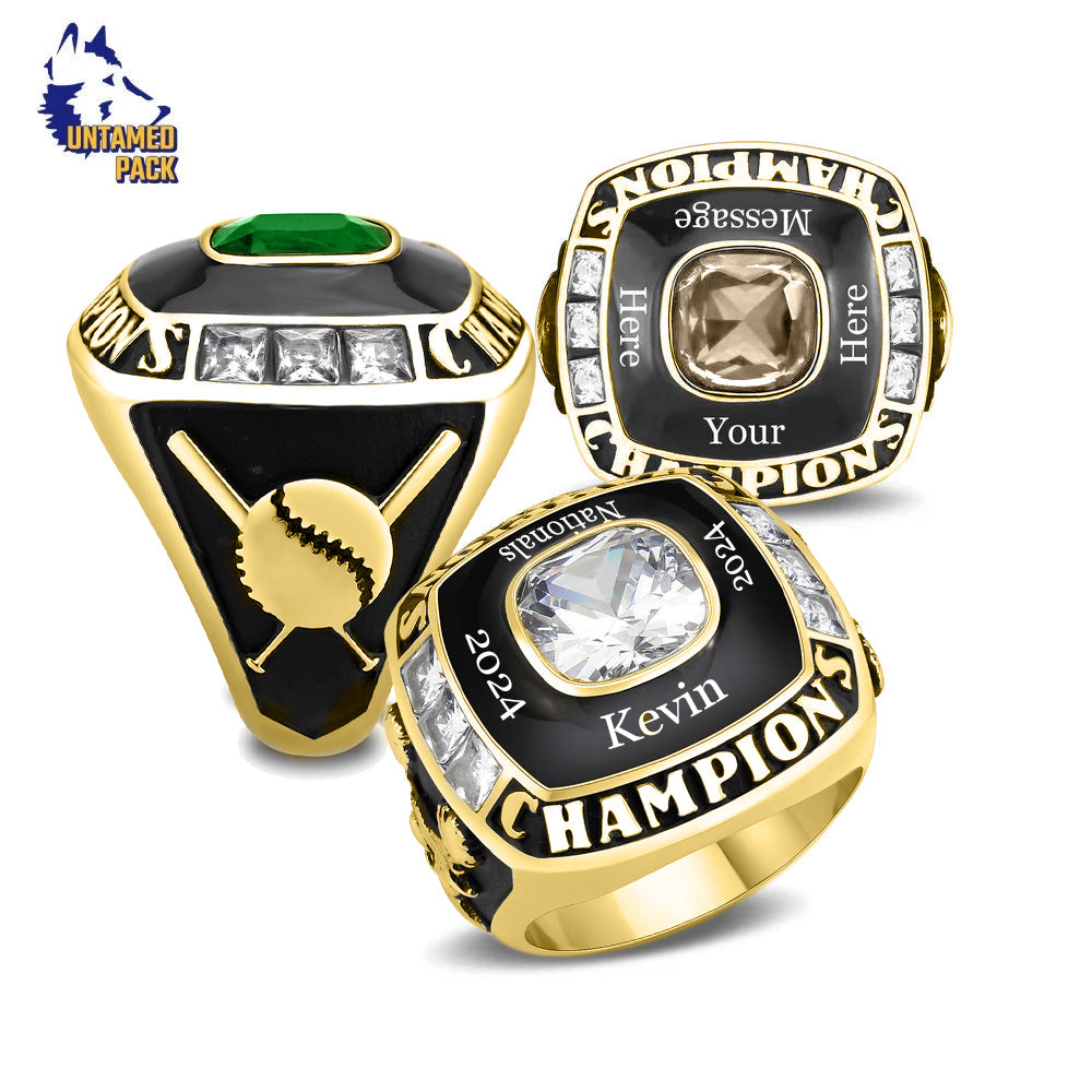Personalized Gold Baseball/Softball Championship Ring – Untamed Pack