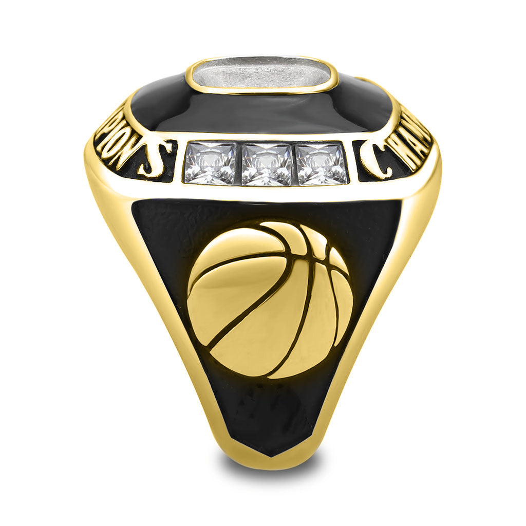 Personalized Gold Basketball Championship Ring